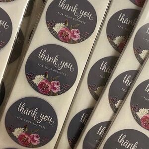 40 Small Thank You Stickers! (Quarter Size)